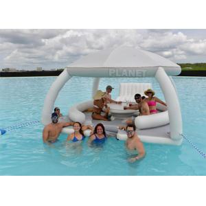 China Cutom Design Inflatable Water Leisure Platform With Tent Water Amusement Equipment Floating Island on sale