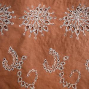 Soft Dresses White Embroidered Solid Color Cotton Fabric Garment Textile
