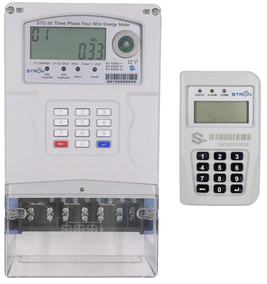 China STE38-S STS three-phase keypad-type prepaid electricity meter on sale