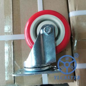 100mm Swivel Red PVC Casters Economical Trolley Wheels 90KG Capacity