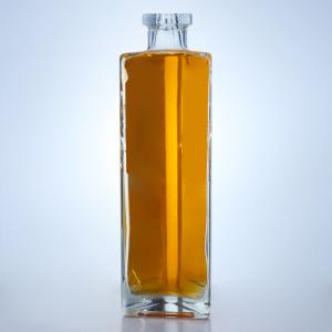 China Custom Cap Super Flint Glass 750ml Triangle Liquor Bottle for Vodka Whisky Gin Rum on sale