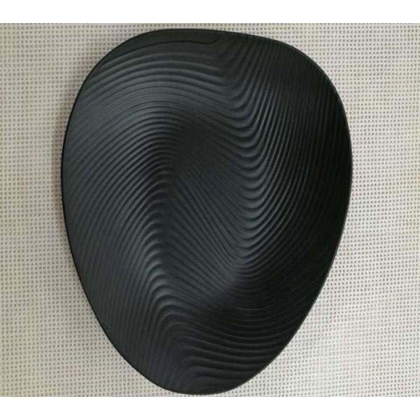 Imitation Porcelain Dinnerware Sets Korean - style Plate Black Color Ripple Finish