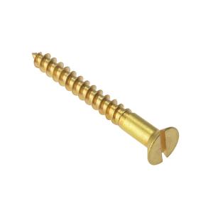 Yellow Brass Slotted Countersunk Head Tapping Screw for Wood Furniture Wood