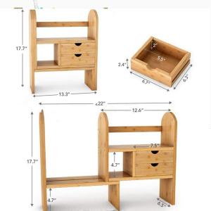 Office Organizer Customized Logo Multifunctional Design Bamboo Wall Counter