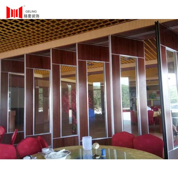 Quality Wooden Surface Tempered Glass Movable Wall 67mm Thick 10db Soundproof wholesale