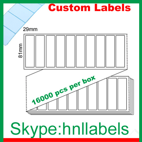 Thermal Transfer Labels 81mmX29mm/1 Plain Trans Fanfold Permanent, 16,000 per
