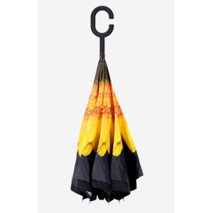 China Reversible Polyester Umbrella With Sturdy Metal Ribs And Comfortable Rubber Grip on sale