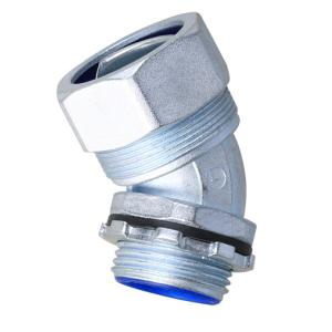 Plum Type 45 Degree Angle Flexible Conduit Liquid Tight Connector , Fleixble