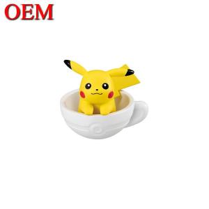 Custom making Plastic Shape 3D Cartoon Pikachu Figure Straw cup