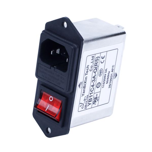 Quality 3 In 1 Power Entry Module Filter Solder Lug Terminal IEC Inlet Emi Filter YB11C3-6A-Q(R) wholesale