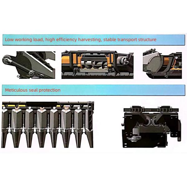 Farm 2 3 5 6 12 Rows Combine Header Harvester 1.6-3.3 Acres / Hour