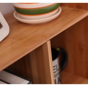 Bamboo Desktop Bookshelf with Drawer and Magazine Rack Storage Holders Single