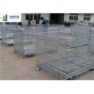 Euro Warehouse Wire Mesh Container Wire Folding Bulk Containers With Wooden