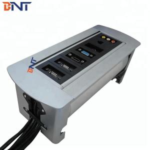 Manual rotating conference table socket outlet with multiple power plug