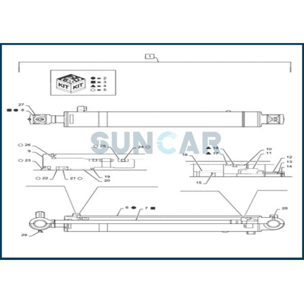 PS01V00002R400 Piston Rod Seal Kit for Arm Cylinder CNH CX55B