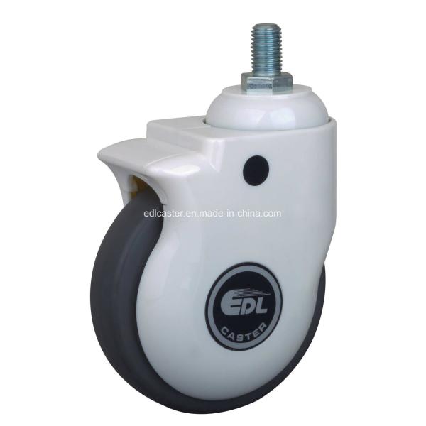 125mm Diameter Threaded Swivel TPU Medical Caster E5735-77 for Rehabilitation