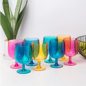 Stackable Reusable Plastic Wine Glasses Customize Logo Personalized Design Cups