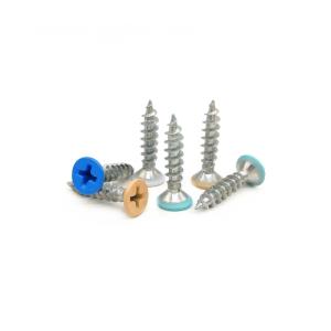 China Countersunk Head Cross Self-Tapping Screws With Flat Head With Color Paint on sale