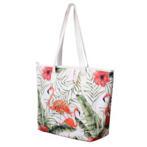 Polyester Large Beach Bag Tote Unisex Fashion With PU Handle