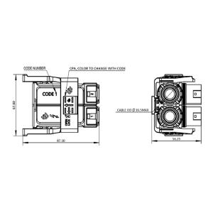 Two Pin Right Angle Waterproof Battery Connectors IEC Certification