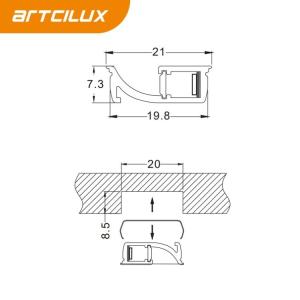 Oblique Reflection Luminescence Design LED Light Aluminium Profile A220EA
