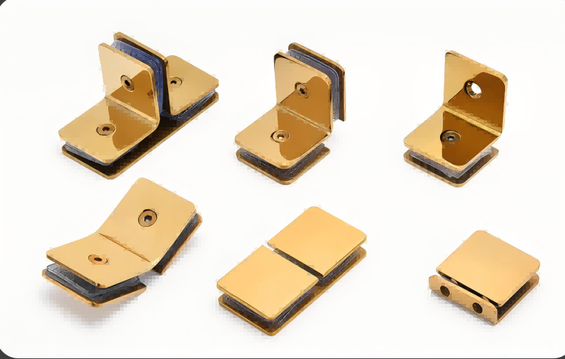 China Durable Glass Shower Hinge with 90 Degree Right Angle Clamp for Secure Tempered Glass Panel Installation in Shower Rooms on sale