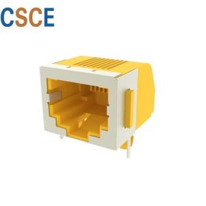 Half Shielded RJ45 Modular Jack With W / Panel Through Mount Connector CE