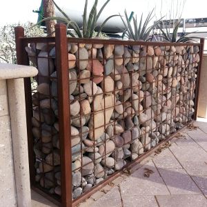 3.0-4.0mm Steel Wire PVC Coated Welded Gabion Stone Wall with100x100mm Mesh
