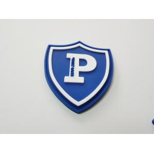 Silicone Rubber Clothing Main Label , Black 3D Effect Sew On Logo Patches