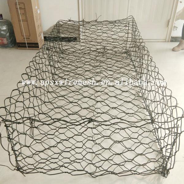 Double Twisted 6x8cm Galvanized Gabion Baskets Stone Filled Cages Hexagon