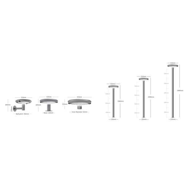 6.5W Solar LED Outdoor Wall Street Light 2 Years Warranty IP66 Waterproof Aluminum Grey Color 2900-3200K For Garden