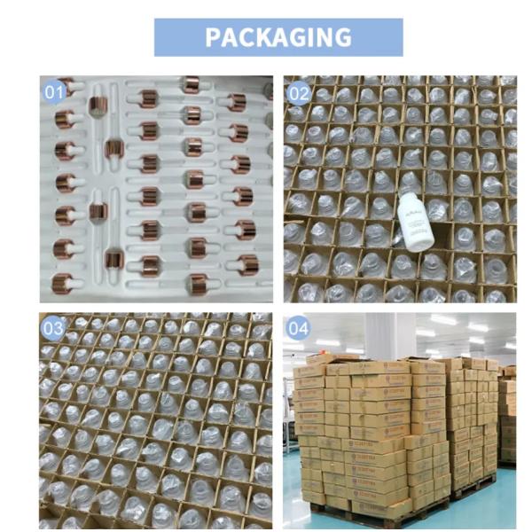 30ml 1oz Mixed Colour Glass Essential Bottle With Pump Luxury Skincare Packaging