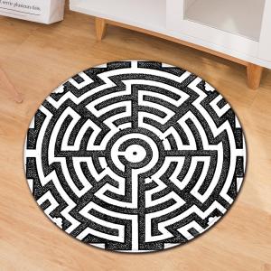 3D Geometric Pattern Round Chair Mat Living Room Sofa Floor Carpet