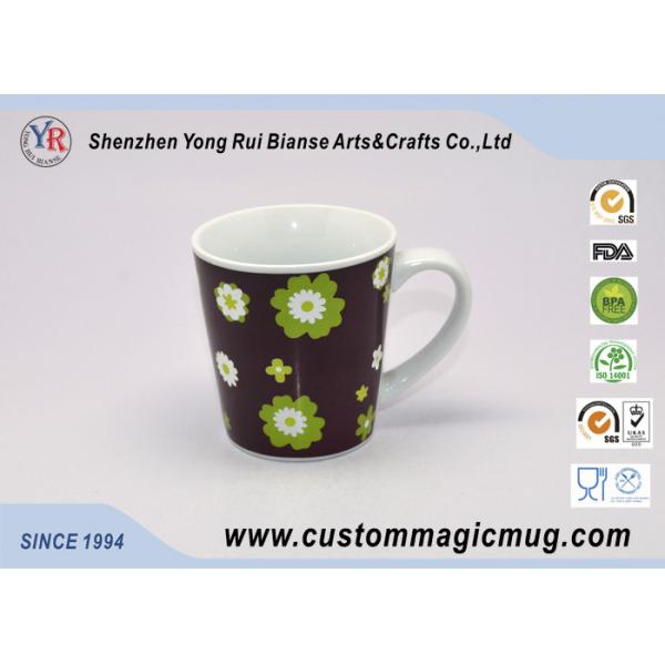 Quality Funny Customized Souvenir Color Changing Ceramic Mug Flower Pattern wholesale