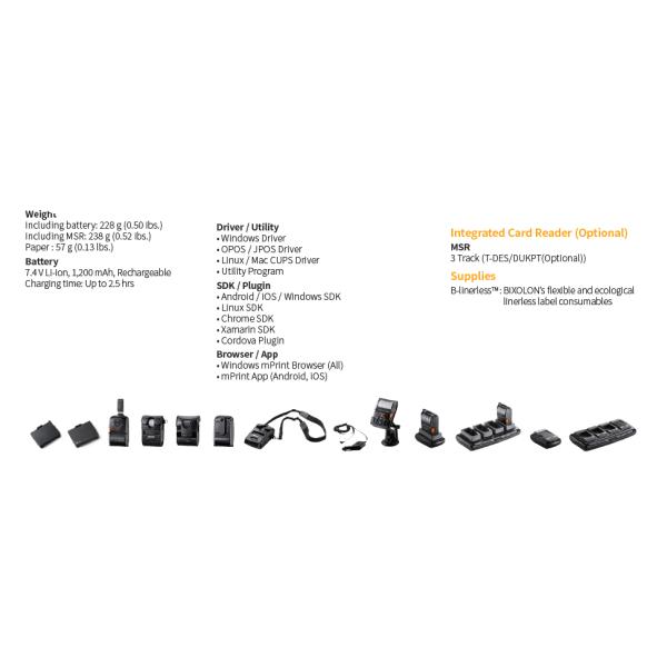 2 Inches Thermal Transfer Label Printer , Mobile Receipt Printer 48mm Printing Width