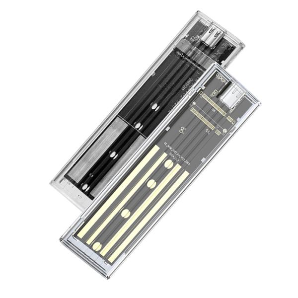 Quality 1000mb/s M2 SSD Case To Usb Type C Transparent Hard Drive Enclosure wholesale