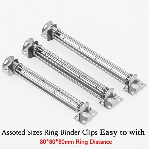 Quality Assorted Sizes Ring Binder Clips Easy to with 80*80*80mm Ring Distance wholesale