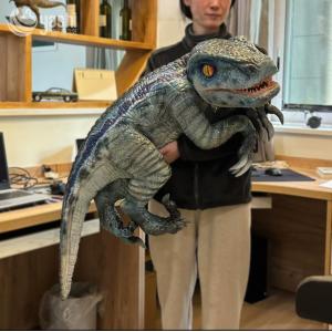 Silicone Baby Velociraptor Hand Puppet Interactive 100*25*40CM