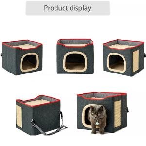 Double Layer Cat Cube Nest Pet Warm Sleeping Beds Folding Cat House Dogs Cats