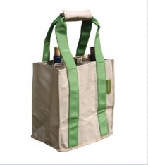 Fine Reusable Wine Bag Durable Wine Tote Bag with Reinforced Double Handles for