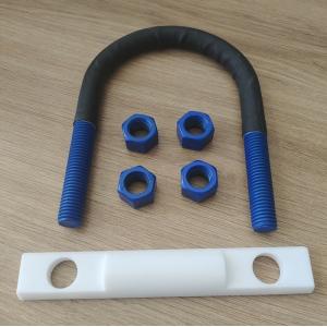 Cheap M6, M8, M10, M12, M14,M16 PTFE coating U-bolt With Polyshrink ,4 Nuts and half round i-rod for sale