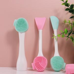 China Skin Friendly Silicone Face Scrub Brush With PP Handle on sale
