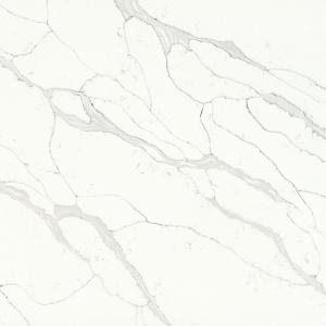 Prefab Quartz Slabs 126X63'' White Island Quartz Bathroom Countertops