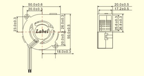 CE ROHS Approve 50Mm DC Motor Fan High Flow For Humidifier / Dehumidifier