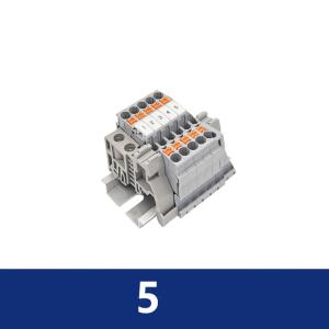 Din Rail Mounted Terminal Blocks Modular Set Screwless Spring Crimping PT 2.5 mm