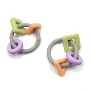 China Food Grade FDA Approved Wooden Silicone Teether Nursling Biting Toys on sale