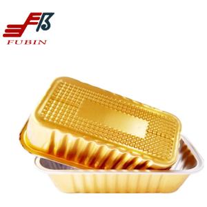 China Fast Food Microwavable Oven Airline Meal Tray Takeaway Aluminum Foil Packing on sale