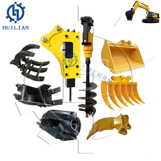 Quality EC120 EC130 EC140  EC210 EC240 EC290 Excavator Attachments Hydraulic Earth Auger Drill With 10-30tons Machine wholesale