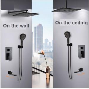 8-12 Inch Concealed Shower Faucet , Solid Brass Ceiling Shower Faucet Three