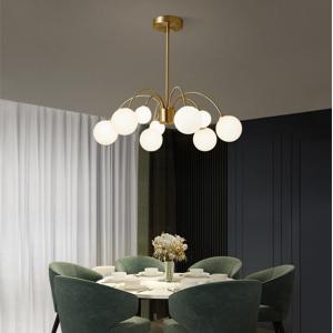 Nordic wrought iron chandelier Golden Glass Ball Ceiling sputnik chandelier(WH